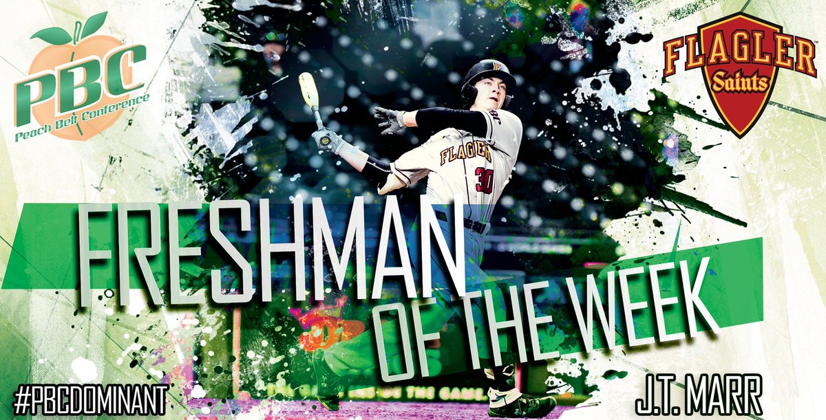 PeachBelt's tweet photo. The PBC baseball Freshman of the Week is @FlaglerSports J.T. Marr! https://t.co/zeNrcn0qag #PBCDOMINANT https://t.co/GBxfcmDnSL