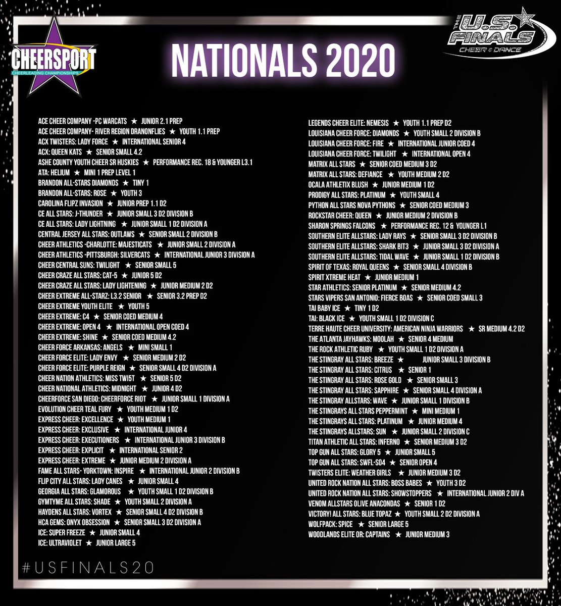 CHEERSPORTCorp's tweet photo. And you thought we were done with bids? Surprise! We’ve got even more!🤗✨

These teams took home gold + now they’ve got a #GoldBid to match!🏆🥇Congratulations to everyone on their #USFinals20 bid! 

Pull out your magnifying glass + tag your team if you see them! https://t.co/jtsyCfkXwH