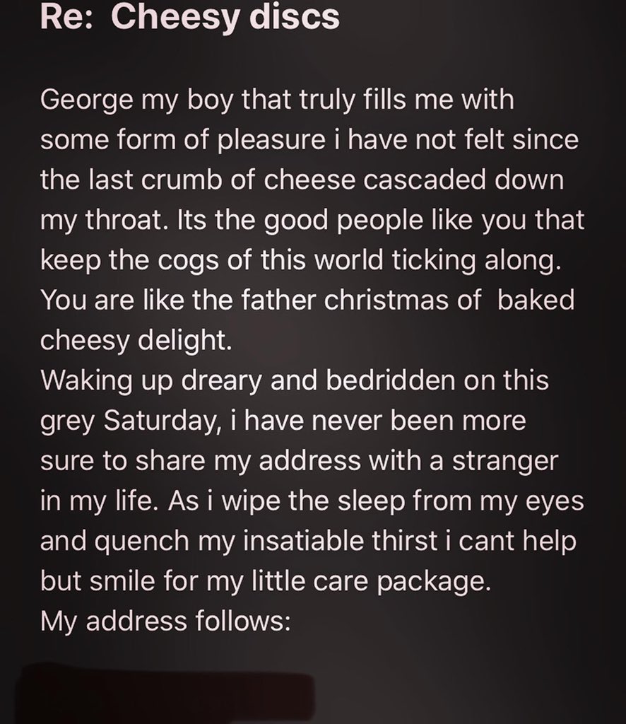 SeriousPig's tweet photo. Another absolute classic!!
Max, you’re a wordsmith.
Folks, don’t hesitate to let us know what you think of our snacks. Seriously.
#serioussnacking #feedback https://t.co/jmASd34dvL