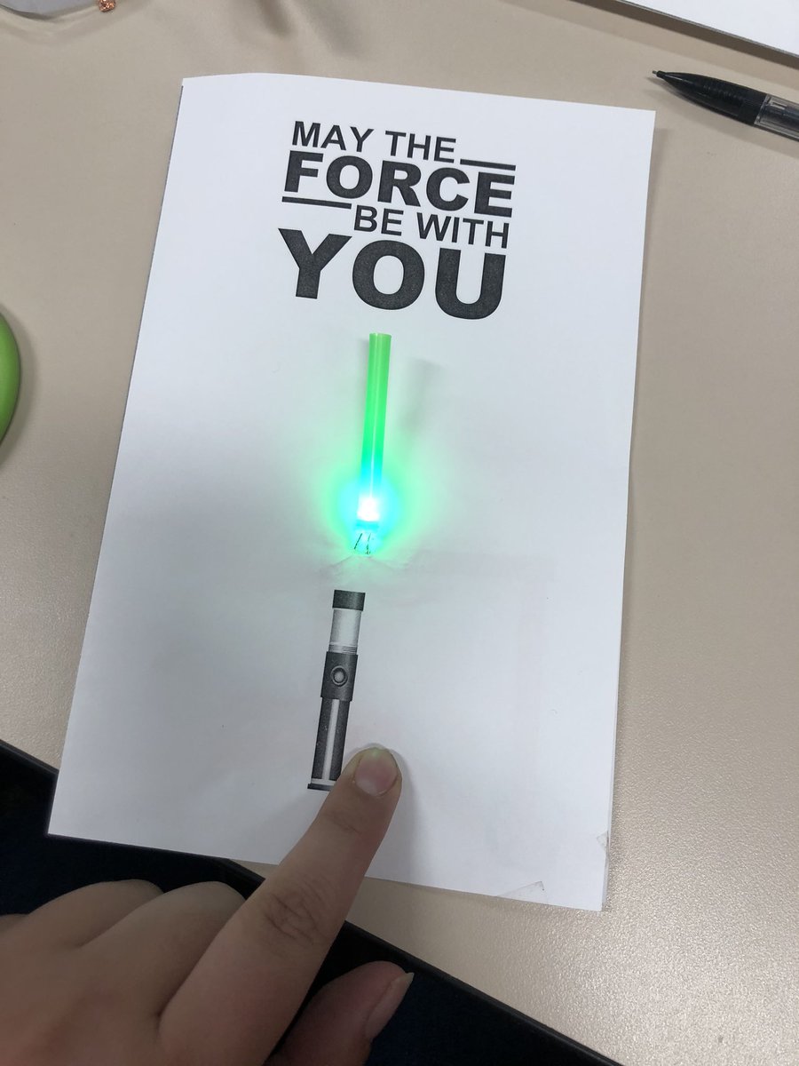 graceapost's tweet photo. Creating Cricut lights today in class! We have a power source, conductive metals, and an LED light. Can’t wait to see how the kiddos do today when we teach them how to do this! 💡⚡️ #educ422sp2020 #maytheforcebewithyou https://t.co/EBrxtFX9BT