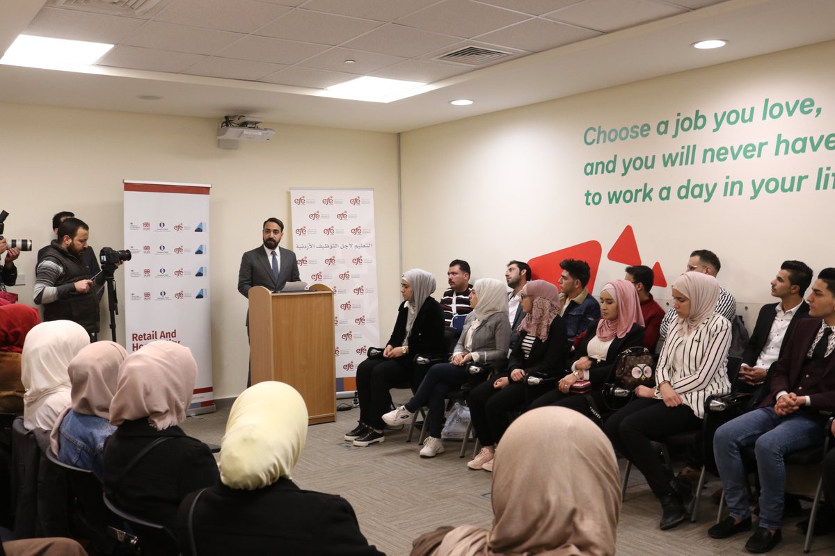 UKinJordan's tweet photo. We follow up on @DFID_UK funded vocational training programme @LTUCJO. An inspirational visit to the graduation ceremony for #YouthInJordan. In partnership with @EBRD, we wish them success & hope to follow their success stories to #GrowJordan
@EFE_jor @MoPIC_Jordan @MofLabour https://t.co/t191ch2Eds