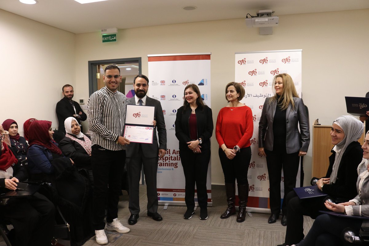 UKinJordan's tweet photo. We follow up on @DFID_UK funded vocational training programme @LTUCJO. An inspirational visit to the graduation ceremony for #YouthInJordan. In partnership with @EBRD, we wish them success & hope to follow their success stories to #GrowJordan
@EFE_jor @MoPIC_Jordan @MofLabour https://t.co/t191ch2Eds