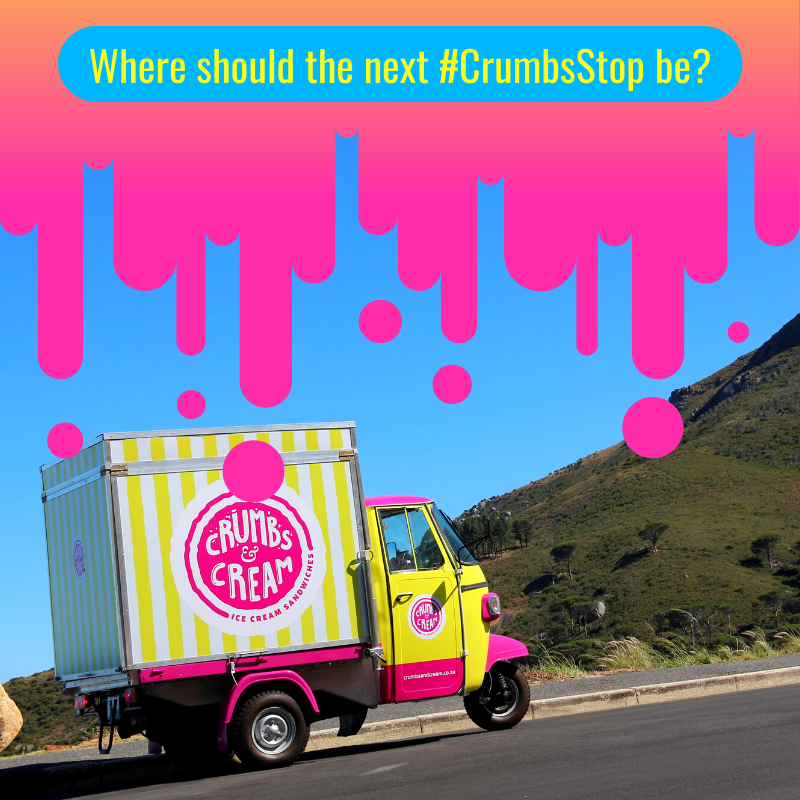 We’ve heard your calls, and we’re bring the #CrumbsMagic to you one #CrumbsStop at a time! Where should we come next?
🍡🍦🍧🍨🍩🍪🍡🍦🍧🍨🍩🍪
#CrumbsAndCream #IceCreamSandwiches #IceCream #Cookies