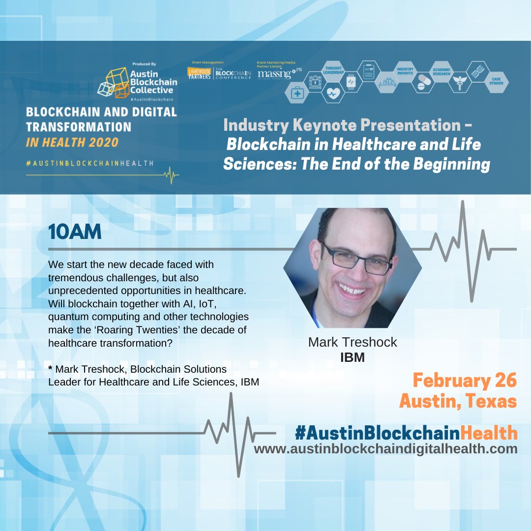 BlockchainsBest's tweet photo. IBM’s Mark Treshock to Present #Keynote “Blockchain in Healthcare and Life Sciences: The End of the Beginning” at Austin #HealthTech Symposium https://t.co/EkjS5CnvMp

#blockchain #lifesciences #healthcareIT #austinhealth #austintech #atxtech #digitalhealth #blockchaintechnology https://t.co/NXXfS1LkZl