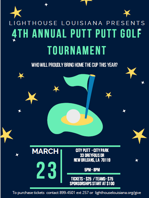 carl_arredondo's tweet photo. Mark your calendars for @lighthouse_nola Putt Putt Tournament.  A fun fundraiser with food and prizes and did I mention fun.  Get a team together or if you are a business, sponsorships are available too.  Contact Michelle Hebert 504-899-4501 Ext 257. https://t.co/JHMCGJDjqa