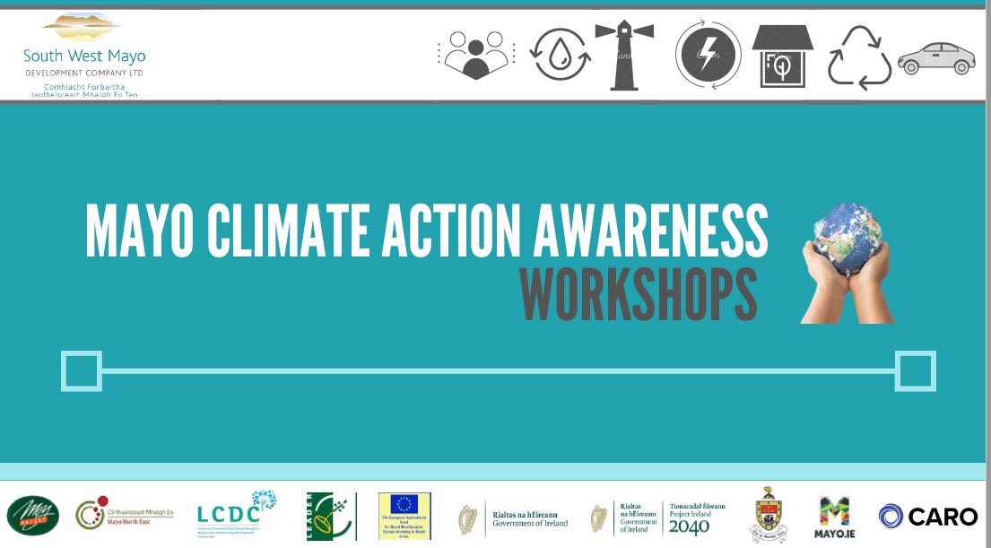 SubZeroCarbon's tweet photo. Grass roots climate action workshops. Tonight in Ballina is on biodiversity and water quality impacts, please like, share @Dept_CCAE @DeptRCD @MayoCoCo @GalwayCoCo @GalwayCityCo @GalwayEnvNet @forum_wetlands @RichardbrutonTD https://t.co/DxV7sOXi5j