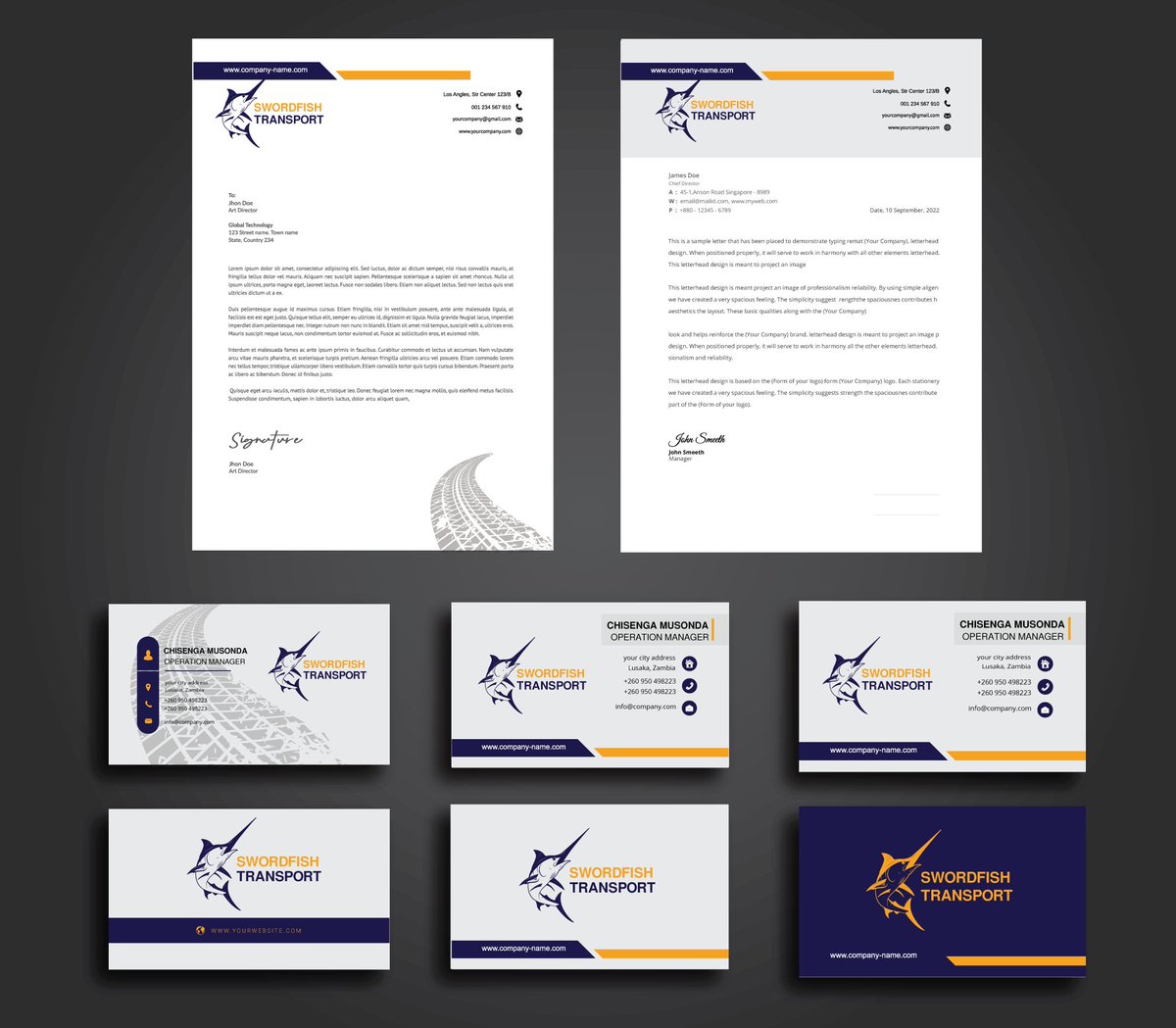 mukie55's tweet photo. Last month I got a chance to work with Swordfish Transport to do a complete #brand design starting with there logo. Am so #grateful for the opportunity to have done this because with every #design I make I grow - Always choose growth even if small and be afraid of standing still. https://t.co/0RDPHFHpyL