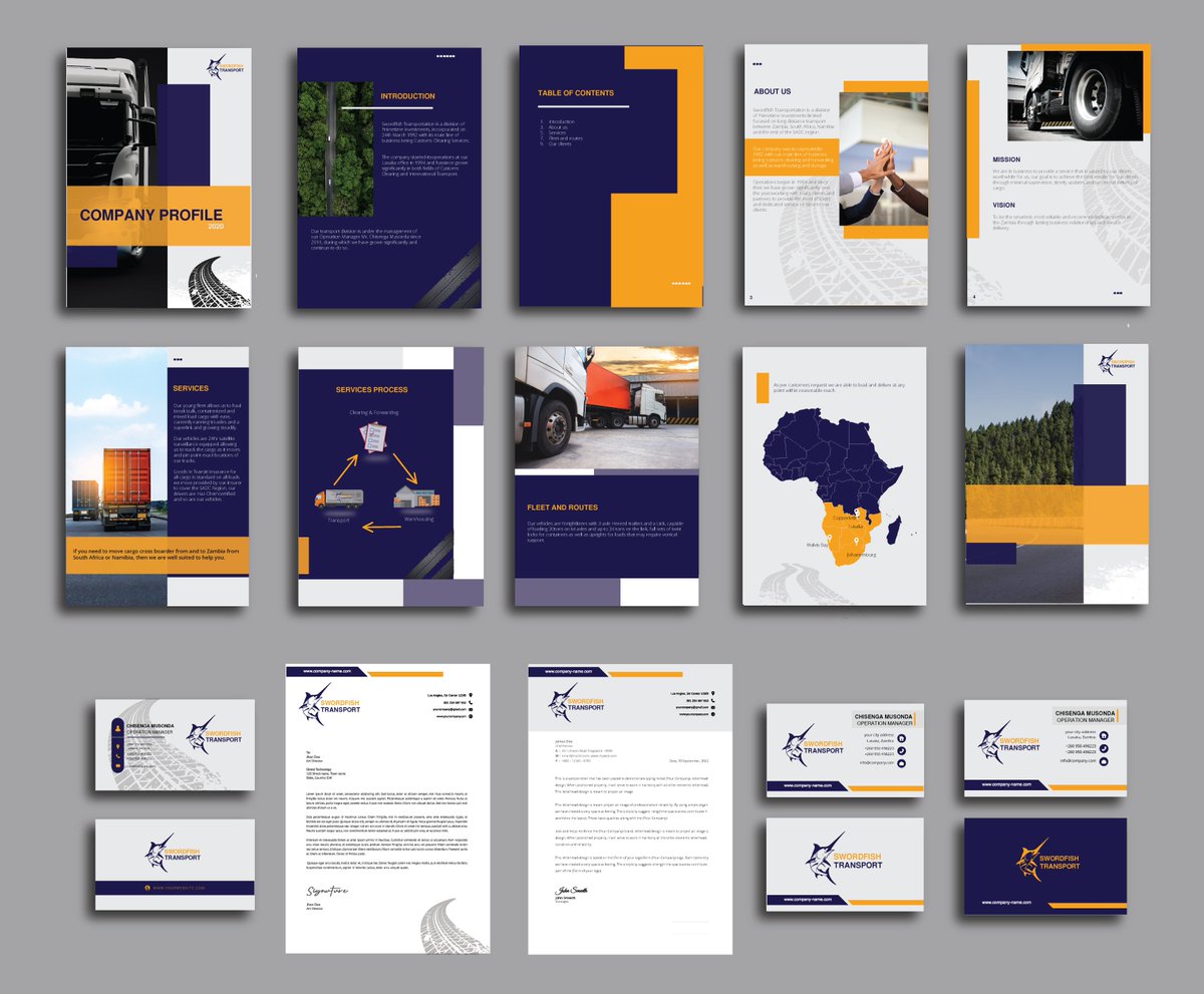 mukie55's tweet photo. Last month I got a chance to work with Swordfish Transport to do a complete #brand design starting with there logo. Am so #grateful for the opportunity to have done this because with every #design I make I grow - Always choose growth even if small and be afraid of standing still. https://t.co/0RDPHFHpyL