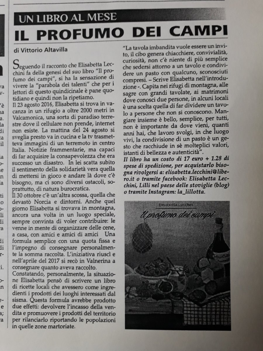 ELecchini's tweet image. Grazie alla Diocesi di Ancona per l'articolo sul mio libro #ilprofumodeicampi raccolta fondi a favore delle zone colpite dal sisma di tre anni fa @RegioneMarcheIT