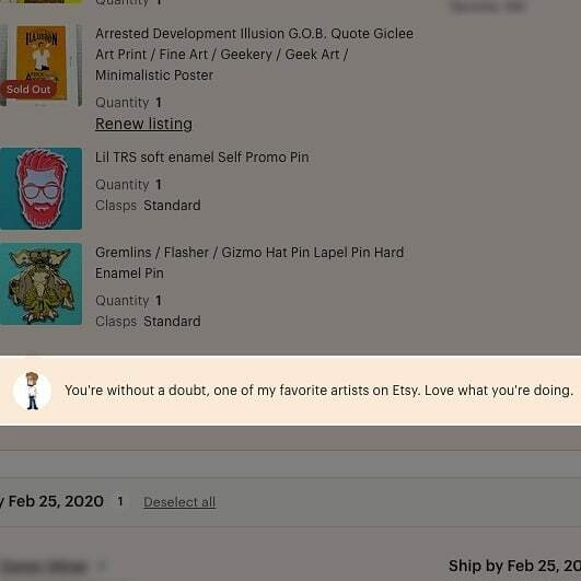 TomRyansStudio's tweet photo. When you get messages like this on orders and it just means the world! :D 
Now time to get these orders out!

#Humbled #Grateful #Thankful #Etsy #FavoriteArtists #TomRyansStudio https://t.co/cx0JofxZPH https://t.co/u2IdGHirH7