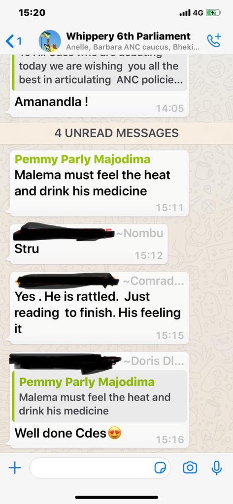 [Must See] ANC whippery, both  Pemmy Majodina and Doris Dlakude in an @MYANC WhatsApp group encouraged their rascals to use GBV false allegations for political point scoring. When we respond truthfully, they want to cry foul!