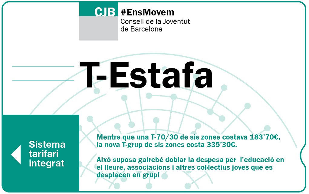 Les associacions i entitats juvenils #EnsMovem contra el sistema tarifari de l'<a href="/ATMbcn/">Autoritat del Transport Metropolità</a> que perjudica els desplaçaments en grup.

Sabies que des del passat gener a un cau li costa gairebé 💸 EL DOBLE💸 fer una excursió?

Una estafa! 🤬🤬🤬