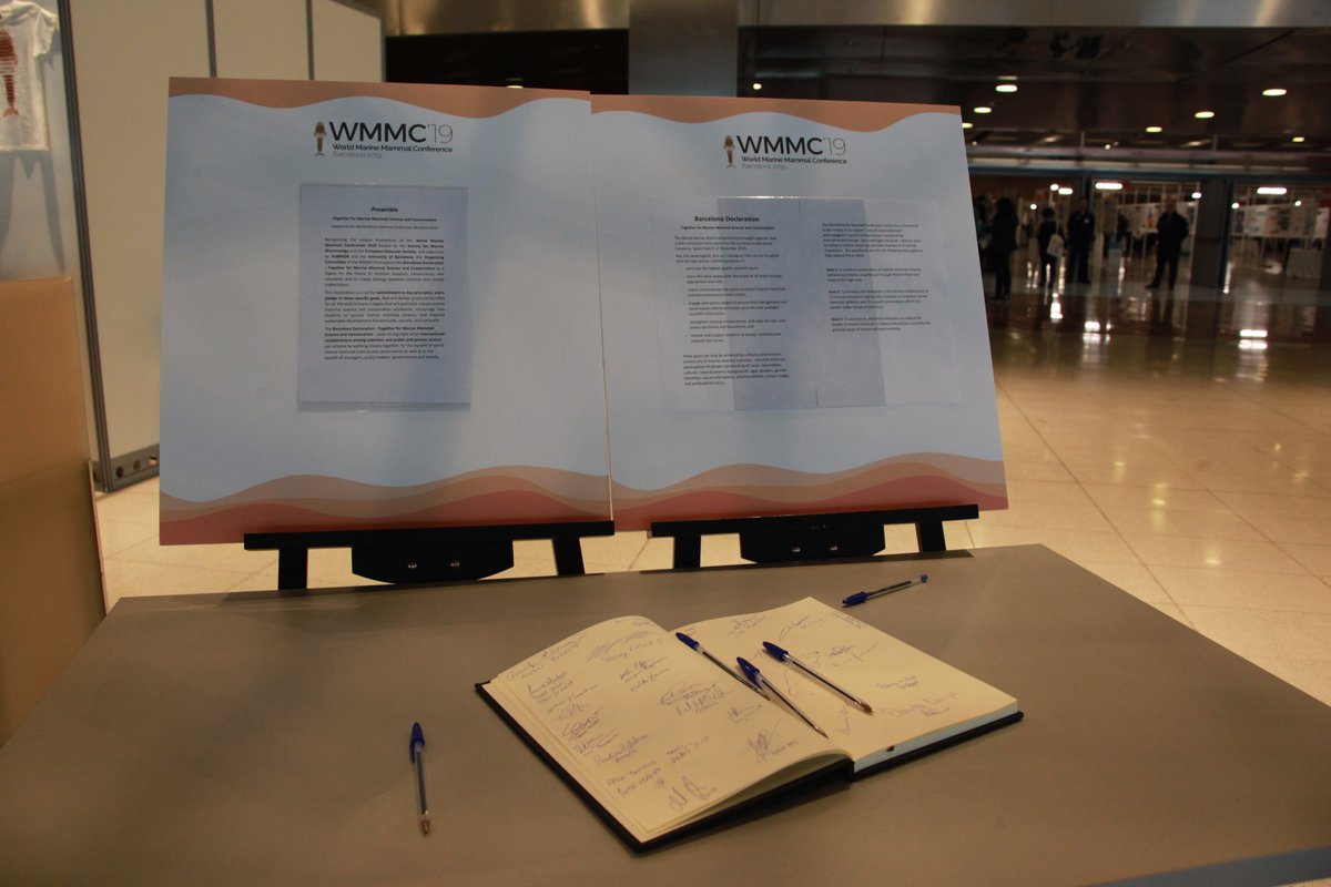 The BARCELONA DECLARATION - TOGETHER FOR MARINE MAMMAL SCIENCE AND CONSERVATION, a legacy of #WMMC19, was signed in situ by more than 800 attendees!.
Now it is posted online! ✍️Sign in and help to spread its Key Principles and Specific Goals.
wmmconference.org/barcelona-decl…