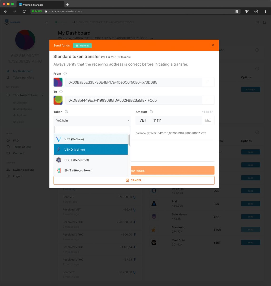 VeChainStats's tweet photo. Mobile devices, Sync and @Ledger hardware are now all supported for observing, transferring &amp; upgrading your node + collect $VTHO rewards!
Also VET &amp; token transfers, node marketplace, node explorer &amp; more inside the new Manager #dApp from @VeChainStats. https://t.co/PGjcuWKYFz