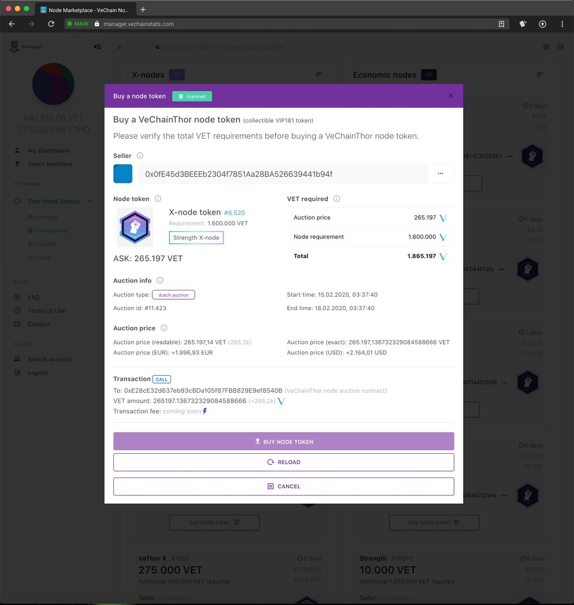 VeChainStats's tweet photo. Mobile devices, Sync and @Ledger hardware are now all supported for observing, transferring &amp; upgrading your node + collect $VTHO rewards!
Also VET &amp; token transfers, node marketplace, node explorer &amp; more inside the new Manager #dApp from @VeChainStats. https://t.co/PGjcuWKYFz