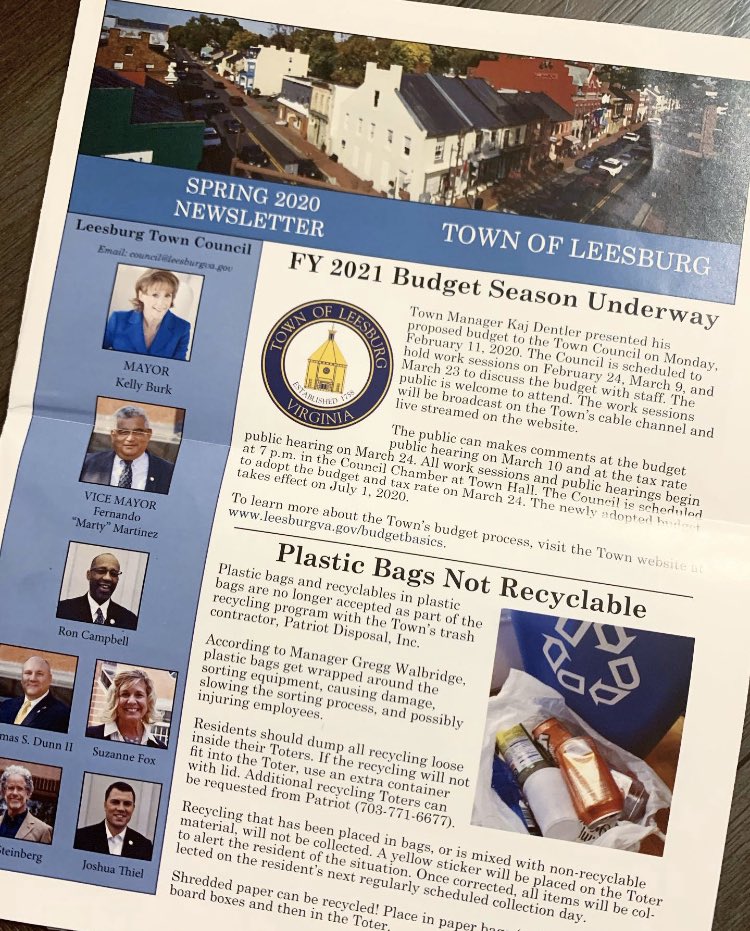 Please check your mailboxes for the 2020 spring residential newsletter. In it you’ll find important news and updates regarding the Town of Leesburg. #leesburgva #townofleesburg #springnewsletter #residentialnewsletter