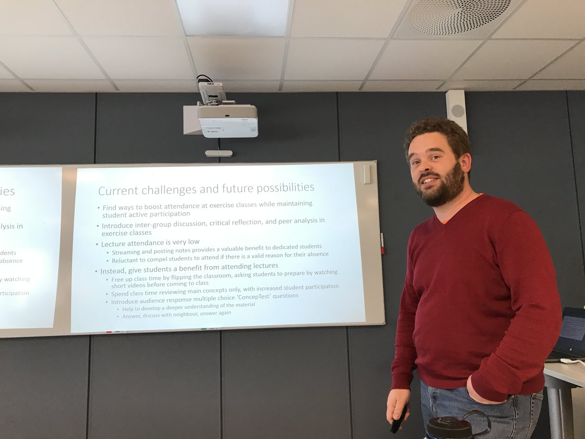 UiSIMF's tweet photo. Our #maths colleague @Tyson_Ritter gave a talk at the @UniStavanger #pedagogy skill development course #UniPed on improving #student #engagement in his class: 1. student group exercises on whiteboards 2. computer based #assessments with #STACK framework - https://t.co/1p7wExb1nD https://t.co/6PVKb3qceU