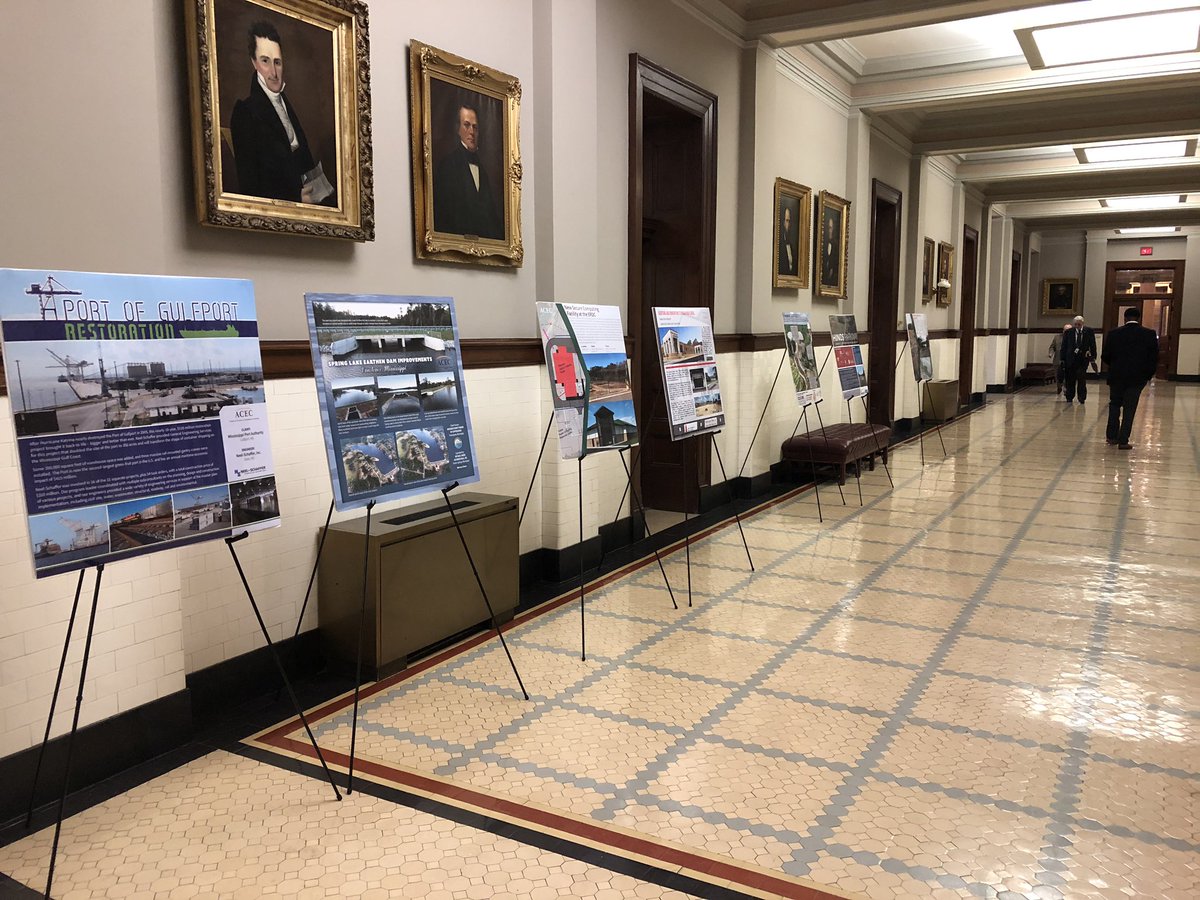 acec_ms1's tweet photo. It’s ACEC/MS Capitol Day today. We are displaying our Engineering Excellence Awards projects in the halls of the Mississippi State Capitol Building as a part of #EngineersWeek. https://t.co/80qw2Zcpfz