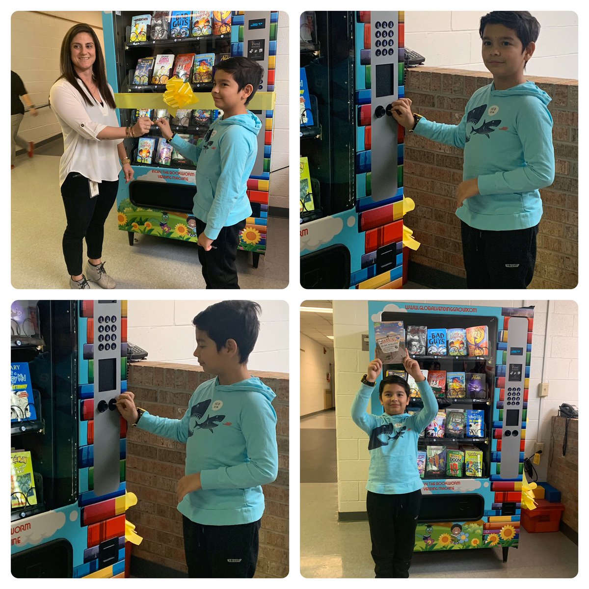 FerryFarmES's tweet photo. Who needs snacks when you can get a book at the vending machine at Ferry Farm? #readagoodbook #booksnacks #FFESoaring #FarmFam https://t.co/dbemrFgbTf