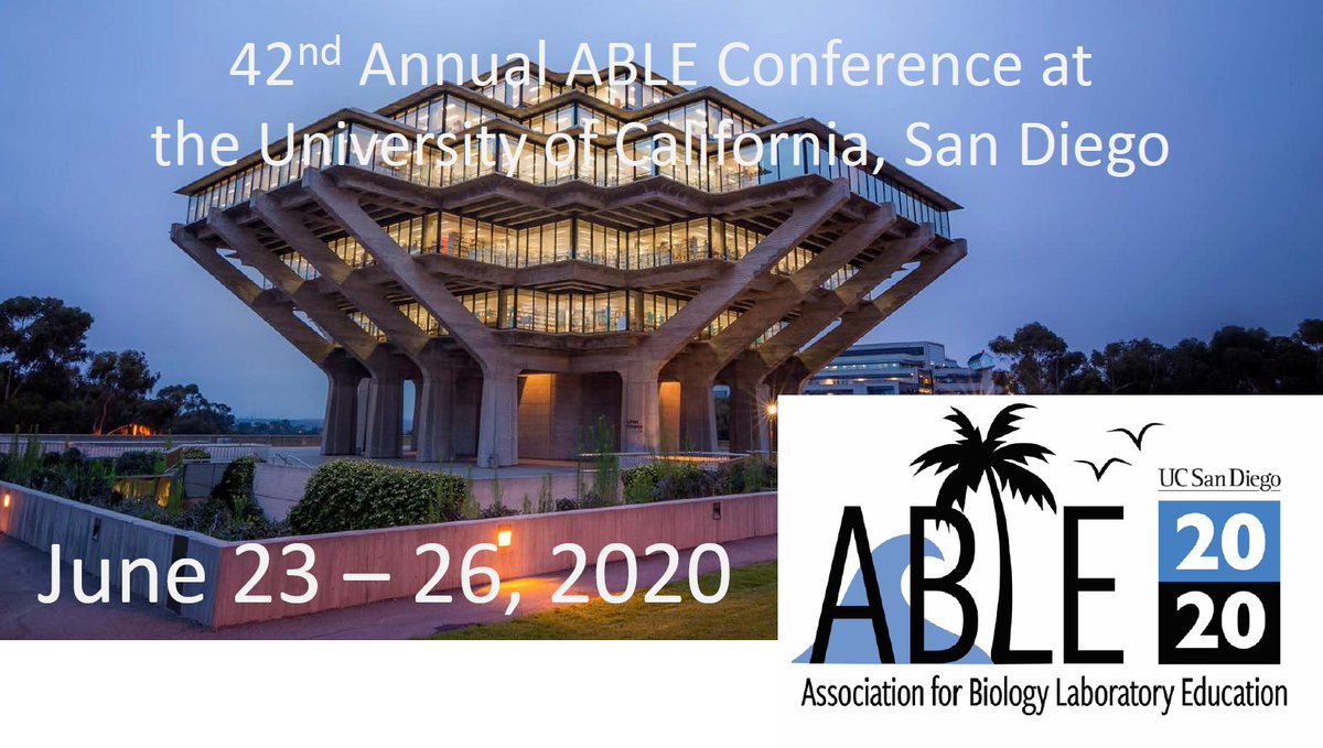 biologylabs's tweet photo. Want to attend #ABLE2020 at @UCSanDiego but not sure you can swing it financially? The Charlie Drewes Waiver of Registration Grant is for someone just like you! Application is simple: your CV and a letter from your Dept Chair. Deadline is coming up Mar 1! https://t.co/8mHsKi6TpP https://t.co/E6mt9fkKGM