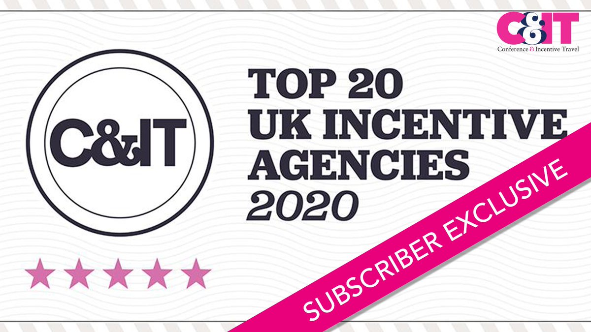 CITmagazine's tweet photo. Subscriber exclusive: https://t.co/UshFTavuYQ

Top 20 UK incentive agencies of 2020. Subscribe here for access: https://t.co/aqsRHPkQLY https://t.co/DE3IzEBaws