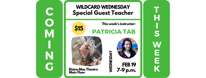 Special Guest this week. Patricia Tab is an amazing performer who speaks and performs in multiple languages. She performs as part of the Yas Kween troupe at Bad Dog theatre. We are excited for her to teach a workshop at Staircase Improv tomorrow!