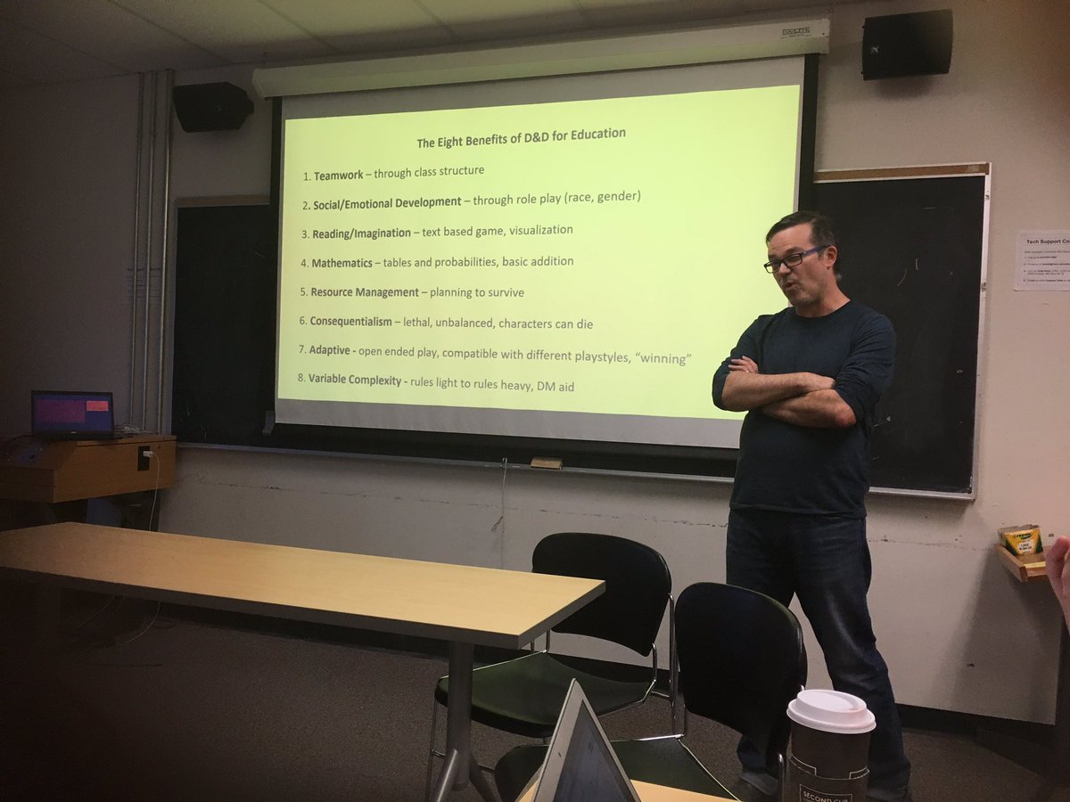 ThePlayLab1's tweet photo. What role might D&amp;D play in your classroom? Exploring the opportunities! Thanks @BlackDragonCan https://t.co/P57FnbkVPz
