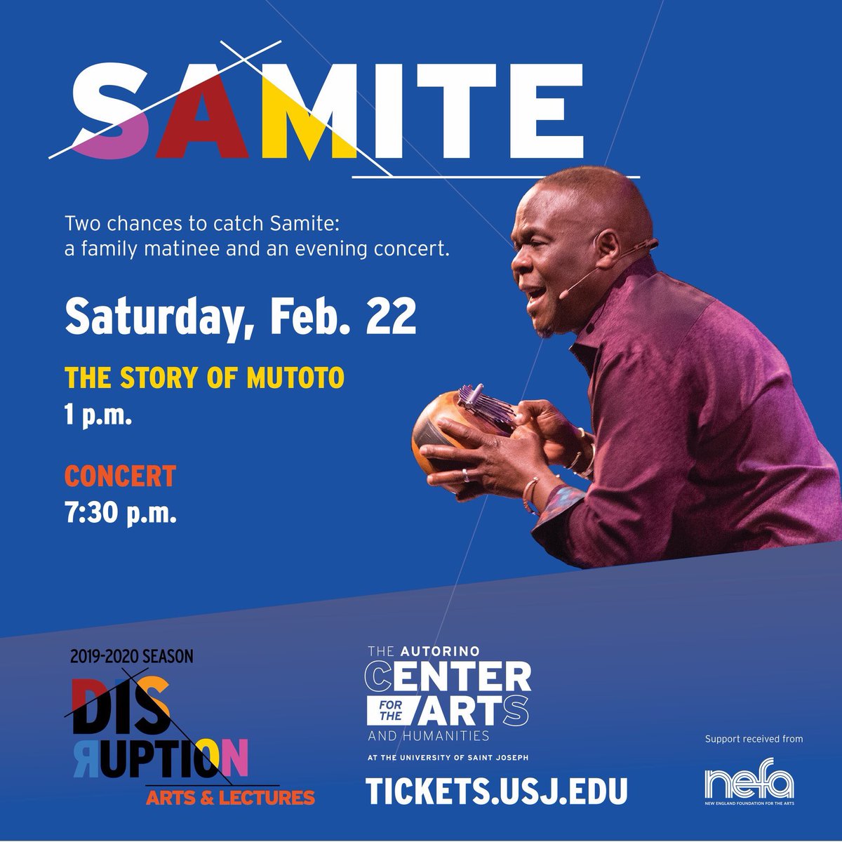 samitemusic's tweet photo. Come join us on Feb 22 at the #Autorino Center for the Arts and Humanity at the University of Saint Joseph, Connecticut. I will be performing with Nate Richardson and Mar Gueye. I am very excited about this show. https://t.co/Rkih8I2khd