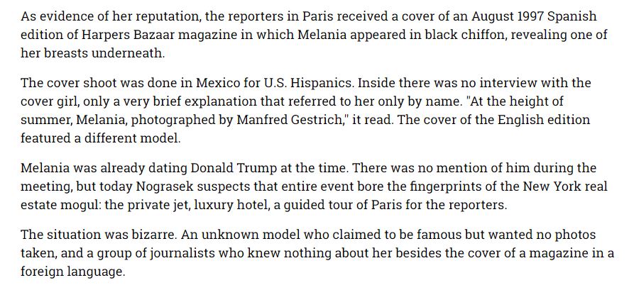 ...In his story, Univision reporter Gerardo Reyes said Melania was already dating Donald at the time of her Paris press conference which was held shortly before the Kit Kat Club party. Does Mr. Reyes know something we don't?....