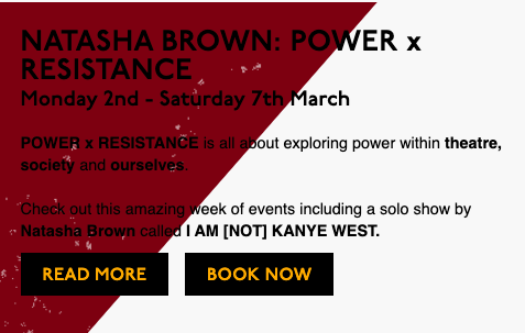 On March 7th <a href="/OhHiTash/">Natasha Brown</a> &amp; I are facilitating 'Building A Utopia for Theatre Workers' <a href="/BunkerTheatreUK/">The Bunker Theatre</a> as part of the Power x Resistance takeover!

Join us for an afternoon of radical discussions &amp; lateral thinking. Speakers TBA...

Event FREE but ticketed: bunkertheatre.com/whats-on/natas…