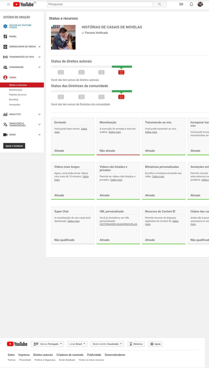 _bomsucesso's tweet photo. @TeamYouTube Aqui está os print screens pedidos! https://t.co/w3GmOT4M0m