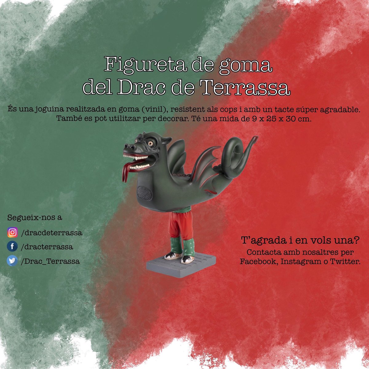 Drac_Terrassa's tweet photo. Figureta de goma del Drac de Terrassa.
Si t’agrada i en vols una, contacta amb nosaltres!!
📩
#dracdeterrassa #terrassa #drac #dracs #bestiari #salutifoc #figureta #goma #contacta #anunci #segueixno #catalunya #grupdefoc #colla #dracterrassa #somterrass #tradicion #cultura https://t.co/cV3LptaOe5