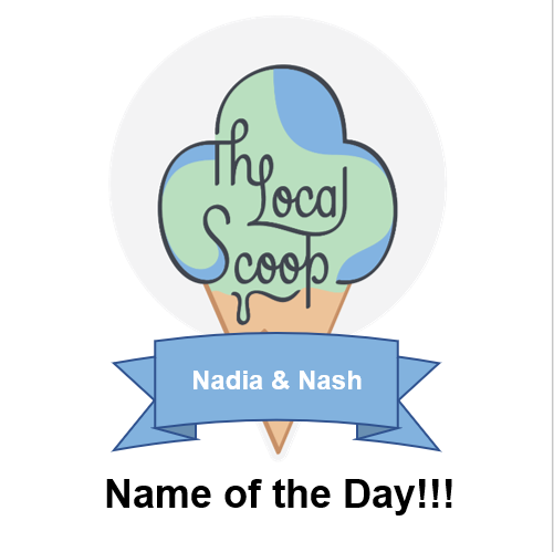 LocalScoopCLT's tweet photo. #Nadia and #Nash you are our #NameoftheDay!  Swing in this Tuesday before 9:00 and enjoy a scoop on us! #FollowandShare #LocalScoopCLT #wheretoeatcharlotte #704foodies #cltliving https://t.co/rgDF0xxqNO