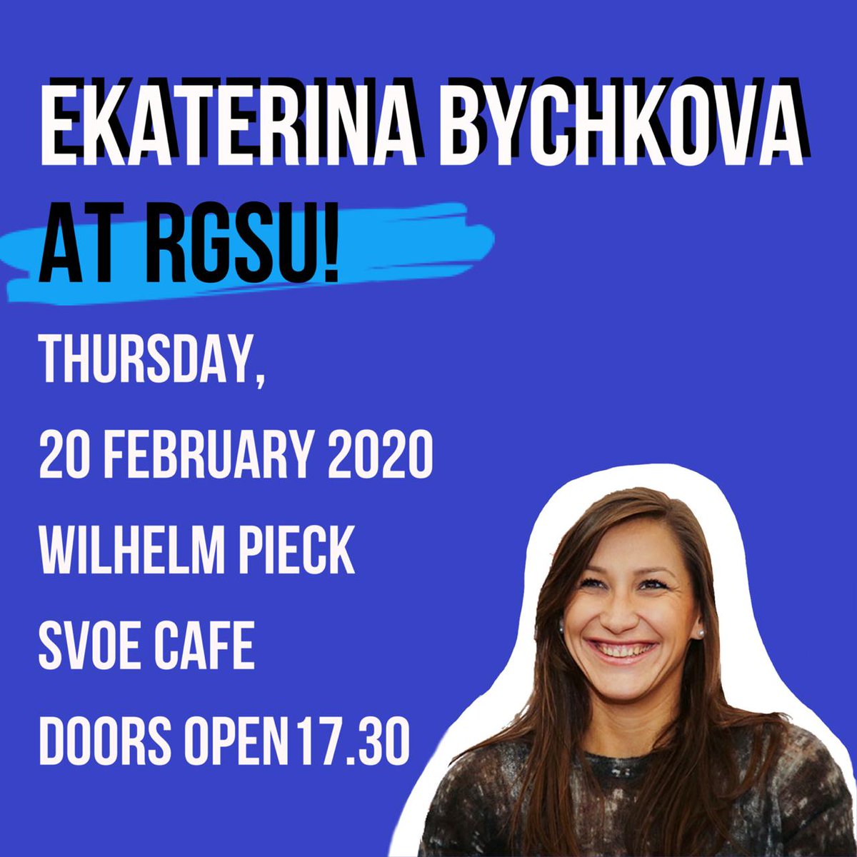 ISA_rssu's tweet photo. On Thursday at 17:30, come join us as we host Eurosport commentator and former tennis star Ekaterina Bychkova, she will share with us her experience and we will get to know her.
📍Building 8, Svoe Cafe, RSSU, Wilhelm Pieck.
Selfies with her are allowed!
#Champtalks #ISA #RSSU https://t.co/clbfEGLBgH