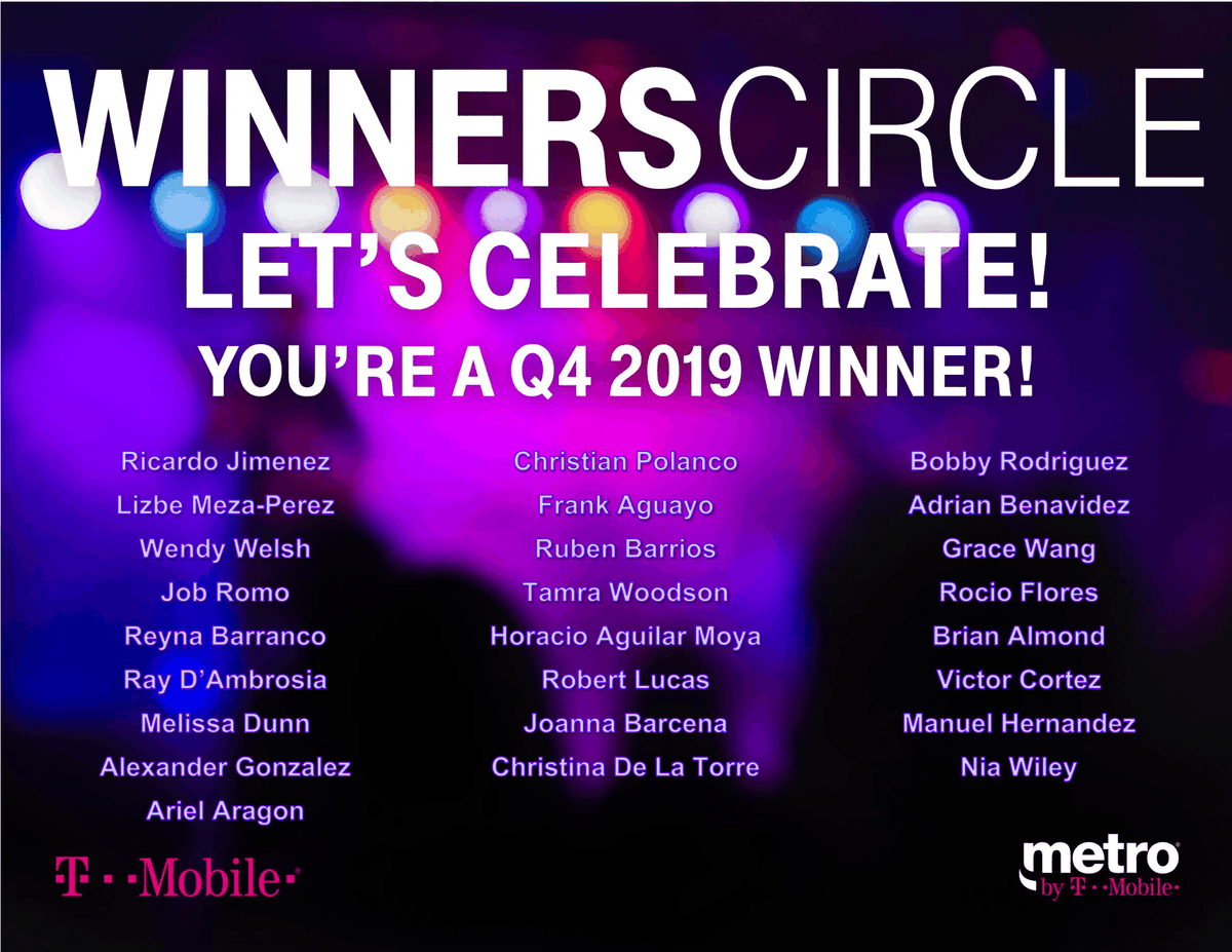 SteveGerevas's tweet photo. Congratulations to our Q4 2019 Winners Circle recipients. Thank you for your commitment to the brand and continued focus on our customers! Welcome to 'The Circle'. #WeAreMetro #WESTisBEST https://t.co/MBwDJCrrvh