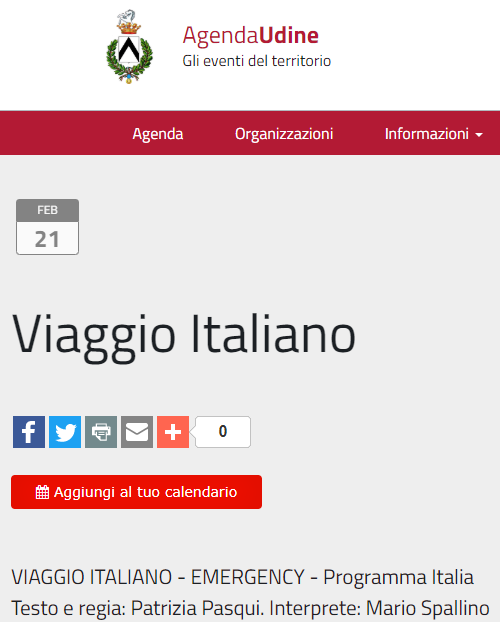 gitudine's tweet image. "Viaggio Italiano" (evento patrocinato dal @ComuneDiUdine) in AgendaUdine
agenda.udine.it/agenda/event/4…