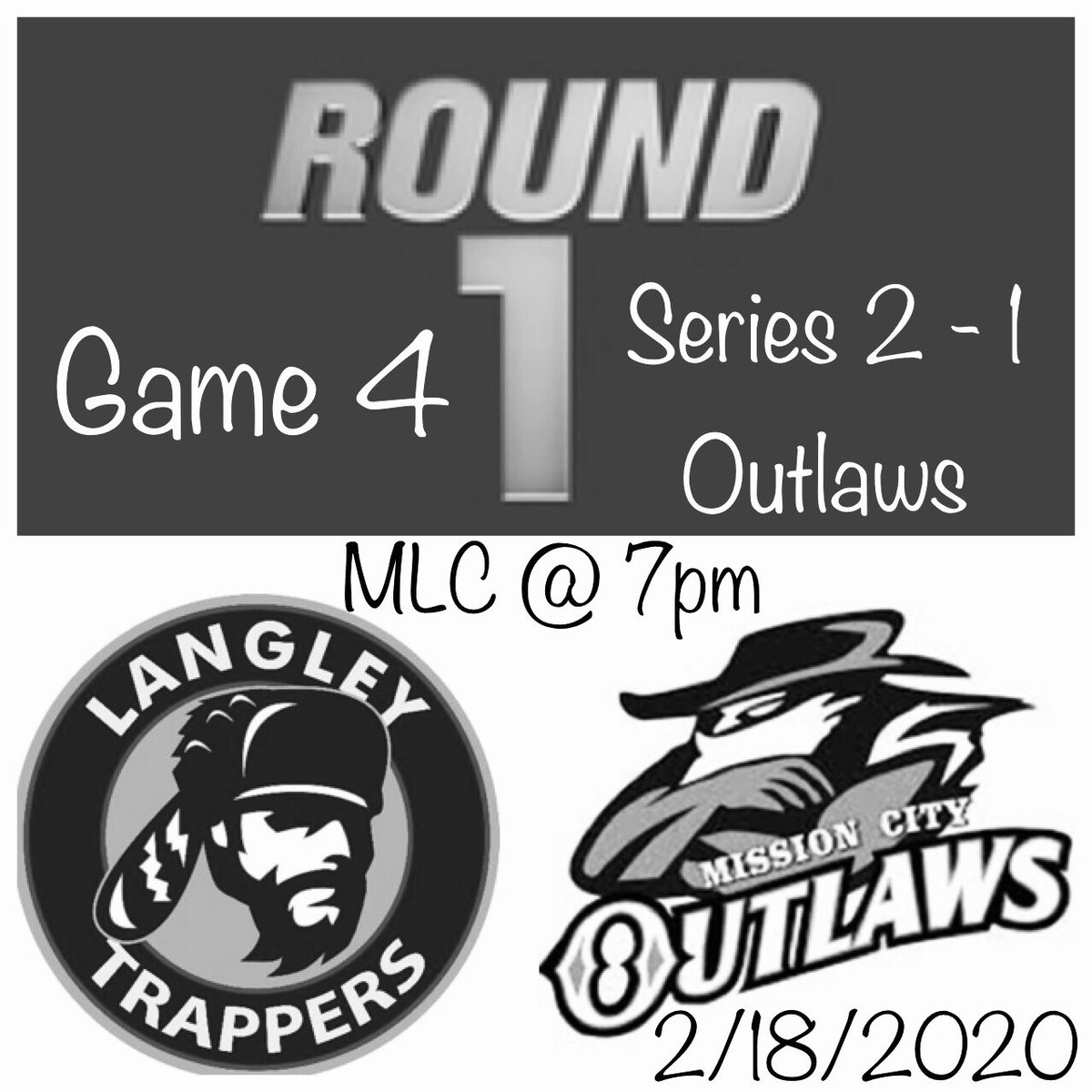 Outlaws_PJHL's tweet photo. After a thrilling OT Winner last night in Langley the boys are back at it tonight on home ice!  Come on down to the Leisure Center for more exciting playoff action!  
Don’t miss a moment of this series. Let’s fill the stands OUTLAW Hockey Fans #OneTeamOneGoalOneMission https://t.co/VmRQhnReHX