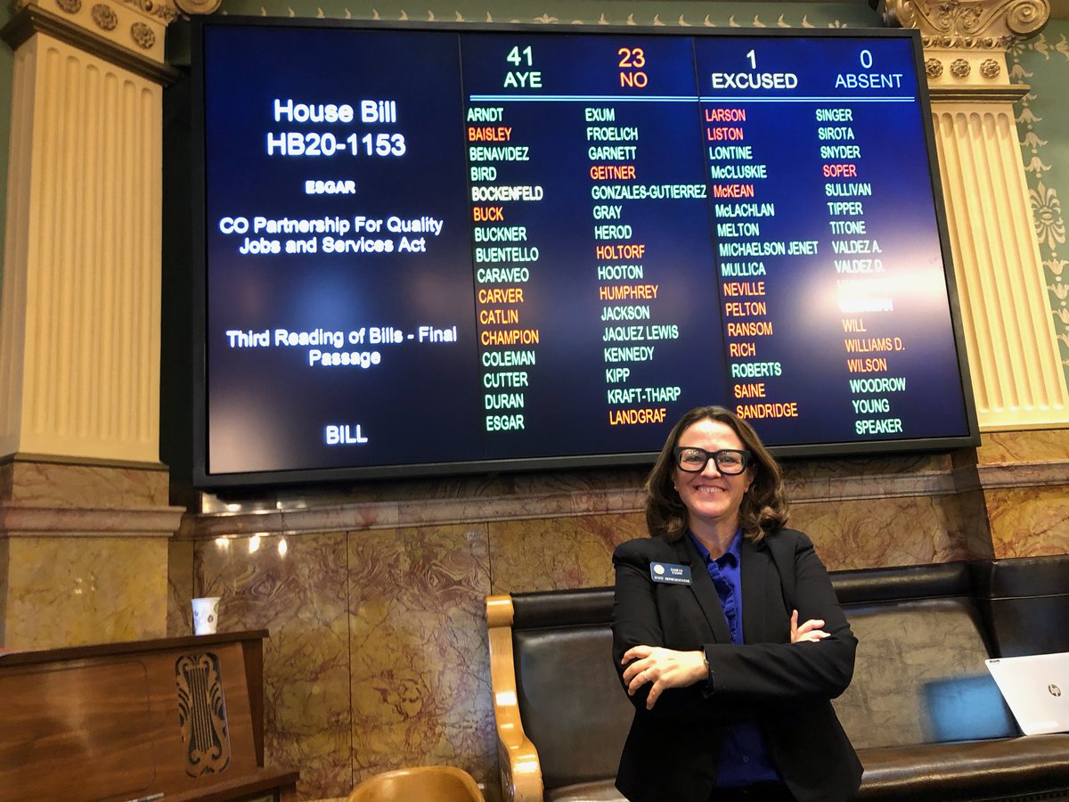 Dlesgar's tweet photo. The Colorado Partnership for Quality Jobs and Services Act just passed in the House! Thank you to @CoWINSpolitics and the countless others who have advocated tirelessly for our state workers.
On to the Senate!
#StandWithStateWorkers #COPolitics #COLeg https://t.co/3f0dzNLp0O