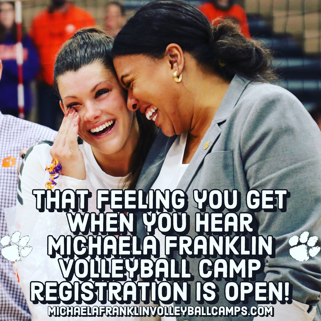 VbCamps's tweet photo. Happiness is only one click away!! Register today to reserve your spot!! Link in bio 🏐🐯 #dontmissout🚨 https://t.co/hMMsIdLhqR