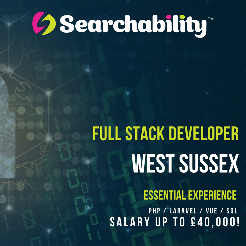 BRAND NEW ROLE!

I am working with a digital agency in East Grinstead who are looking to expand their tech team.

They offer a competitive salary and a generous benefits package (including up to 33 days holiday, monthly bonus + shared profit equity).

Get in touch!

07704 152638