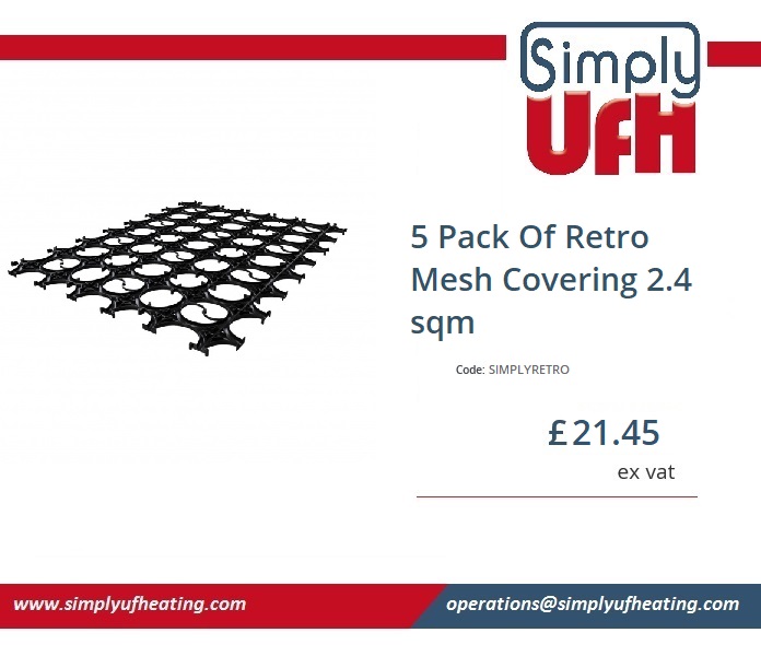 simplyUFHeating's tweet photo. We now offer a new Retro fit option. Our new mesh system allows underfloor heating in 15mm! Contact our office for any further enquiries and questions. #underfloorheating #plumbing #heating https://t.co/rvRMkVFdeE