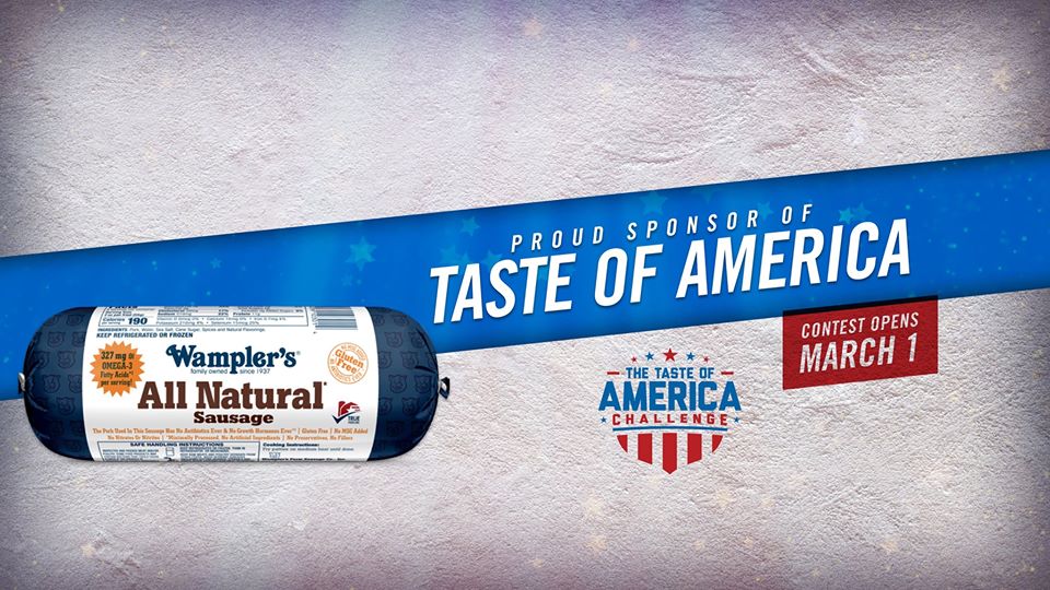 WFC has linked up with one of its long-time #FoodSport friends, <a href="/WamplerFarm/">Vicky Sult</a> Sausage, for its #TasteOfAmerica2020 online recipe contest!!

Contest details available at worldfoodchampionships.com/2020-taste-of-…