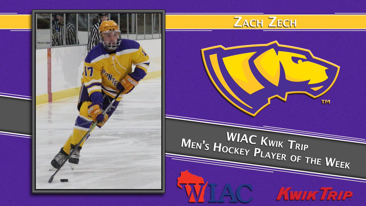 UWSPAthletics's tweet image. Congrats to @UWSPMHockey's Zach Zech on being named WIAC Athlete of the Week! #Pointers