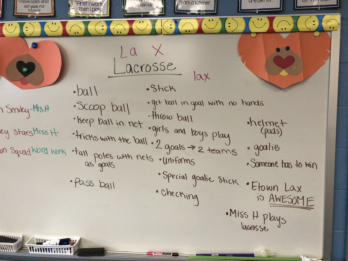 caity_howell's tweet photo. talking about my favorite- Lacrosee today!!!! 2nd grade is reading all about the sport and story behind the game this week ⭐️ #thingsthatmakemyhearthappy https://t.co/2YihopKGSj