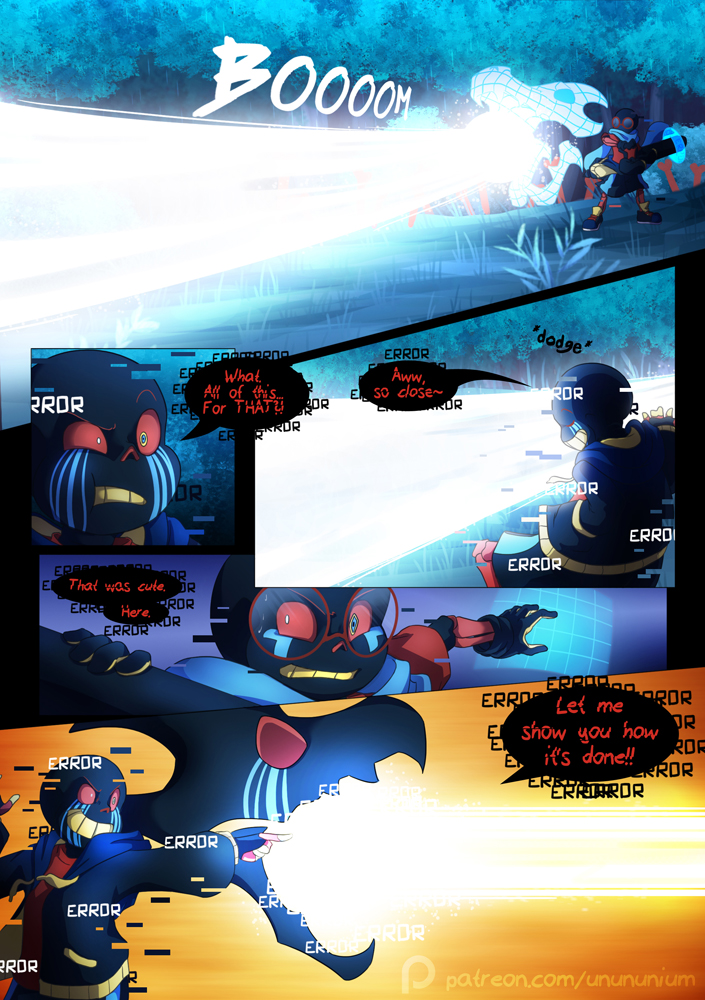 TheUnununium's tweet image. Page 15 and 16 of #SomewhereElse are here! Not gonna lie, fighting scenes are always very tough for me so I hope you will enjoy these pages, as well as the upcoming ones! &amp;gt;A&amp;lt; #templatesans vs. #errorsans