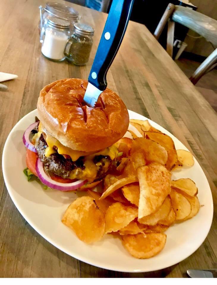 Sink your teeth into a Whiskey BBQ burger.... a half pound burger topped with cheddar,bacon,a jumbo fried onion ring and our Housemade Jack Daniels BBQ sauce. All day Tuesday any burger from our menu or any of our featured Tuesday burgers are buy one get one FREE!!!