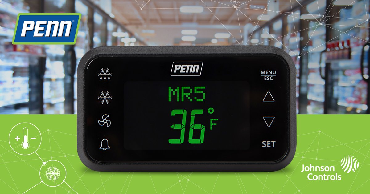 johnsoncontrols's tweet photo. Smart things can make a big impact. The PENN MR5 Series smart electronic refrigeration case controllers efficiently manage cooling, defrost, alarms communications and costs—all within a single device. https://t.co/7WKpcHMqfc https://t.co/Hzv913TFuy