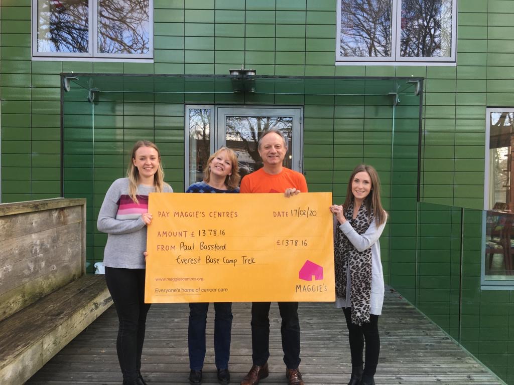 SPG_Group's tweet photo. Our Business Development Manager Paul presenting an incredible fundraising amount of £1378.16 to @maggiesnott  after his Mount Everest Base Camp trek. Thank you to those who supported Paul's fundraising efforts, your donations have gone to a wonderful cause🤎🤎🤎 https://t.co/apJ5tQZ5ad