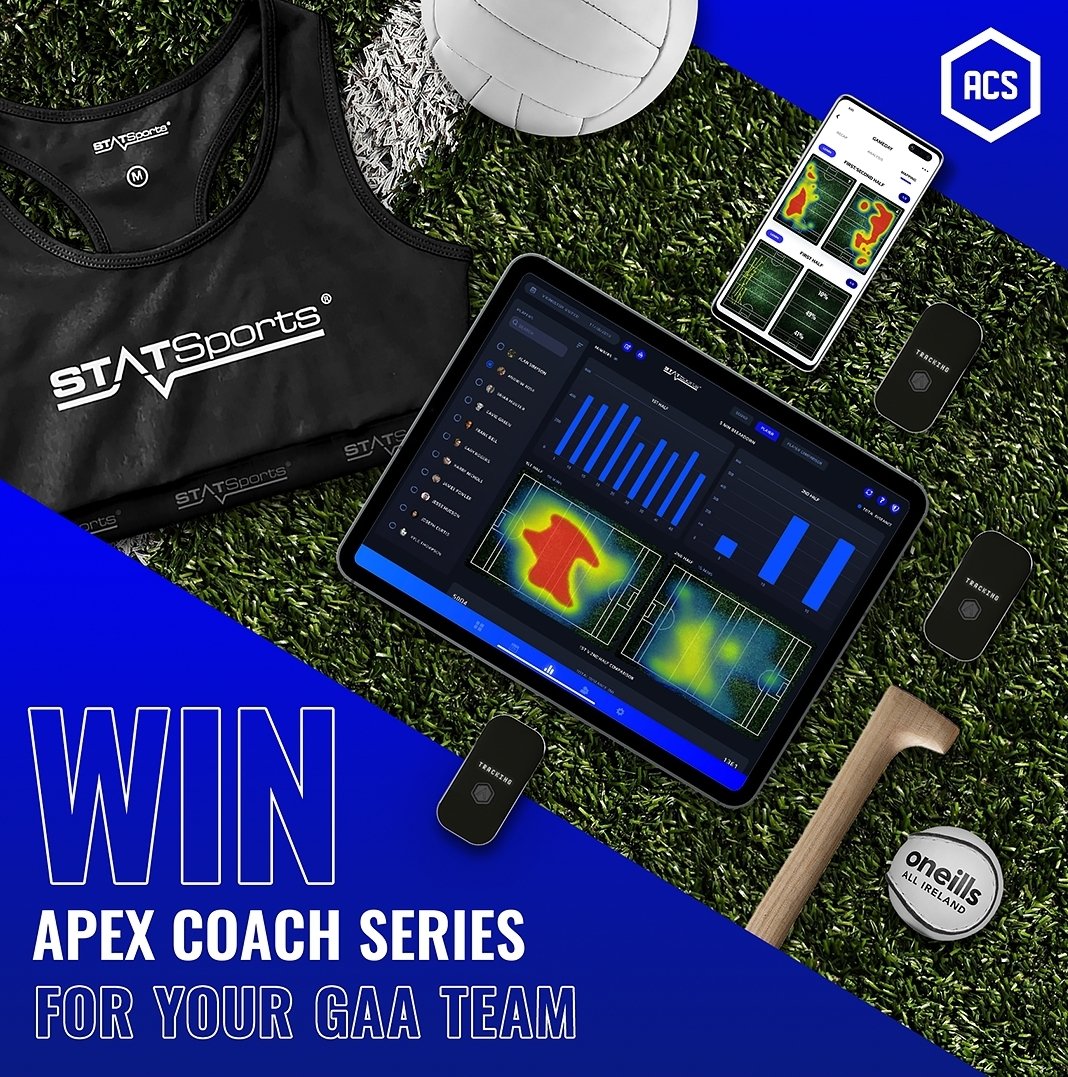 STATSports, global leaders in GPS wearables, have a fantastic opportunity to win your GAA team a full kit of their brand new Apex Coach Series GPS trackers worth €3,500. To be in with a chance of winning, simply:

🏐Tag two team-mates in the comments

📣 Retweet