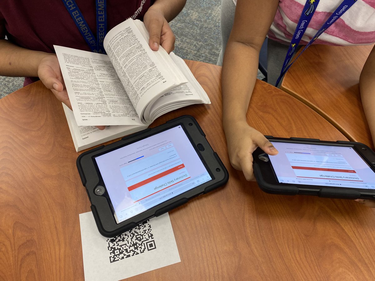 Having fun with QR codes and dictionaries in the Creech library #creechpride #kisdlibrarians